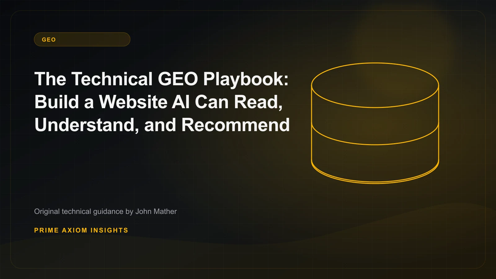 Technical GEO pipeline connecting website discovery, rendering, entities, evidence, citations, recommendations, and measurement